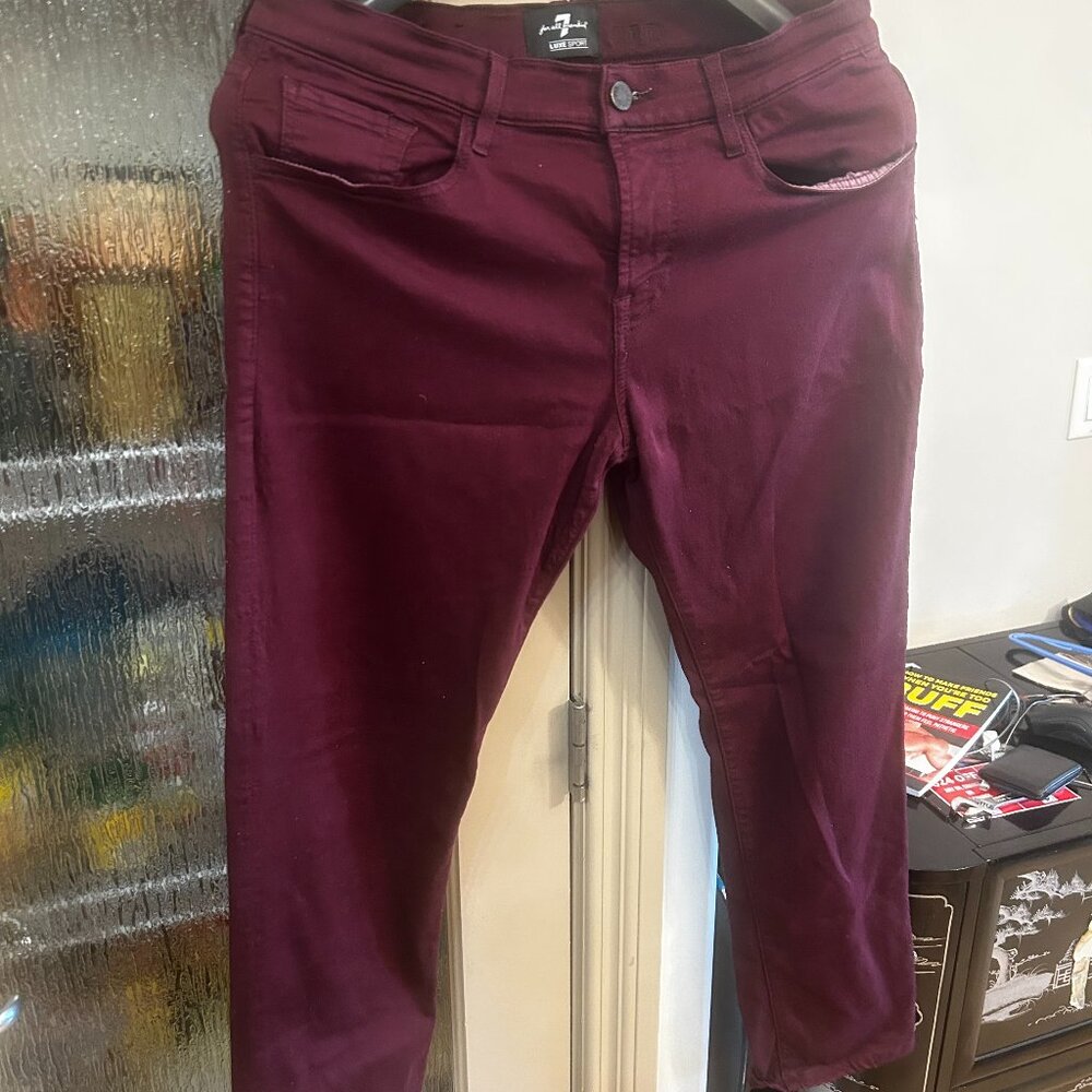 7 jeans slimmy wine coloured jeans